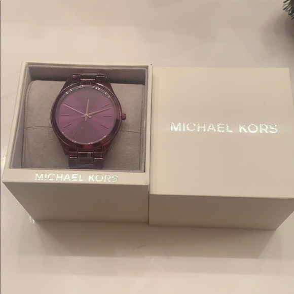purple michael kors watch women's